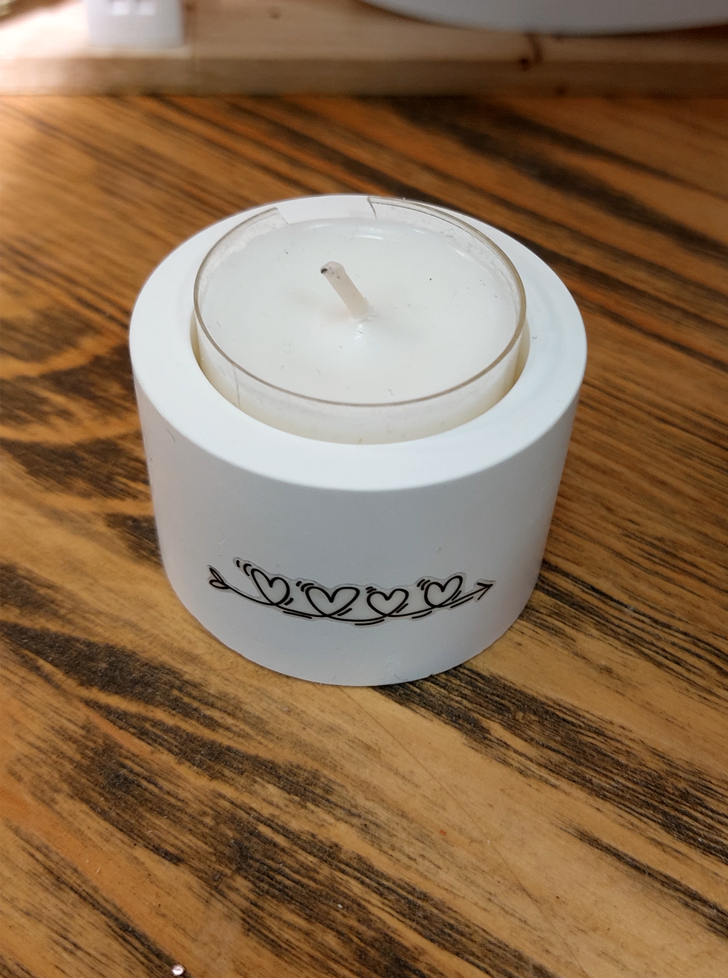 Kerzenhalter klein mit Herzen Sticker